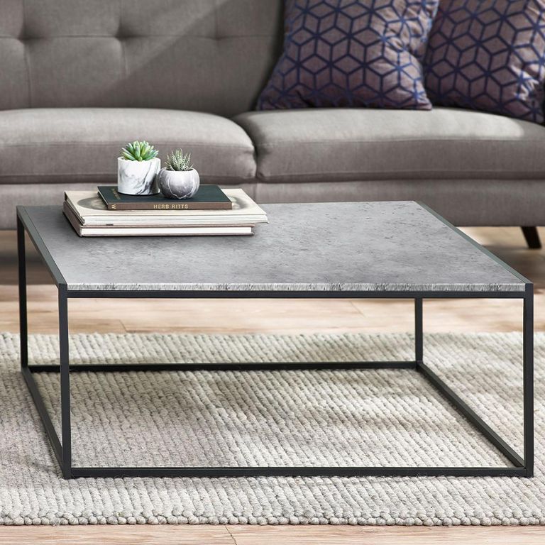 Staten Coffee Table - 90cm - Square - Concrete