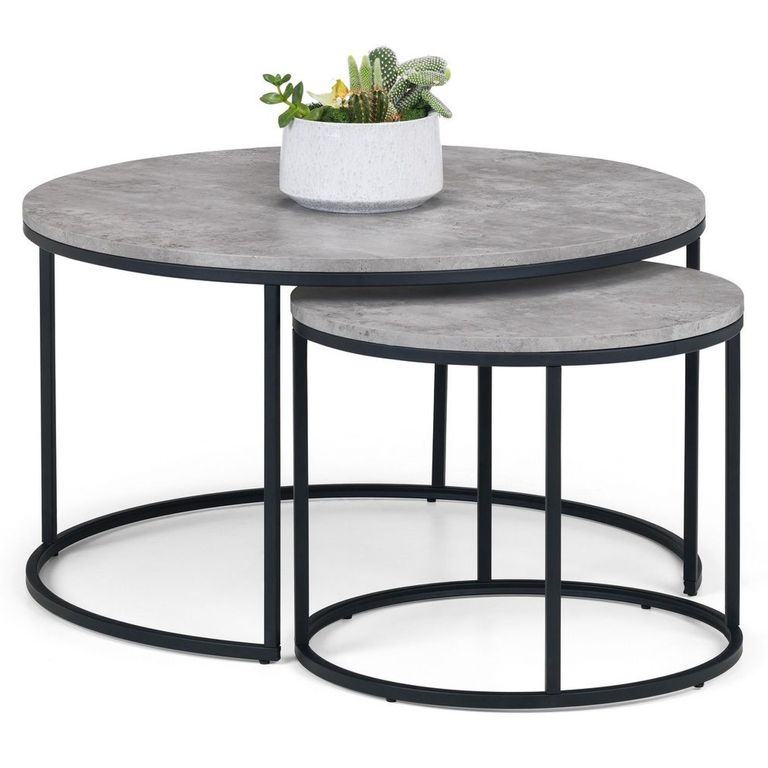 Staten Nest of Coffee Tables - Set of 2 - Round - Concrete