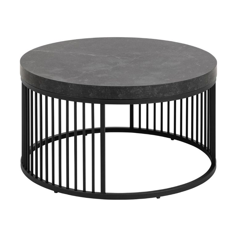 Strington Coffee Table - Round - Black Marble Effect