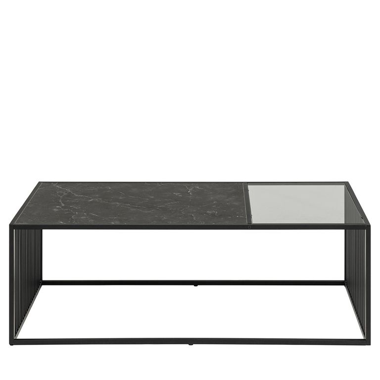 Strington Coffee Table - Black Marble and Glass