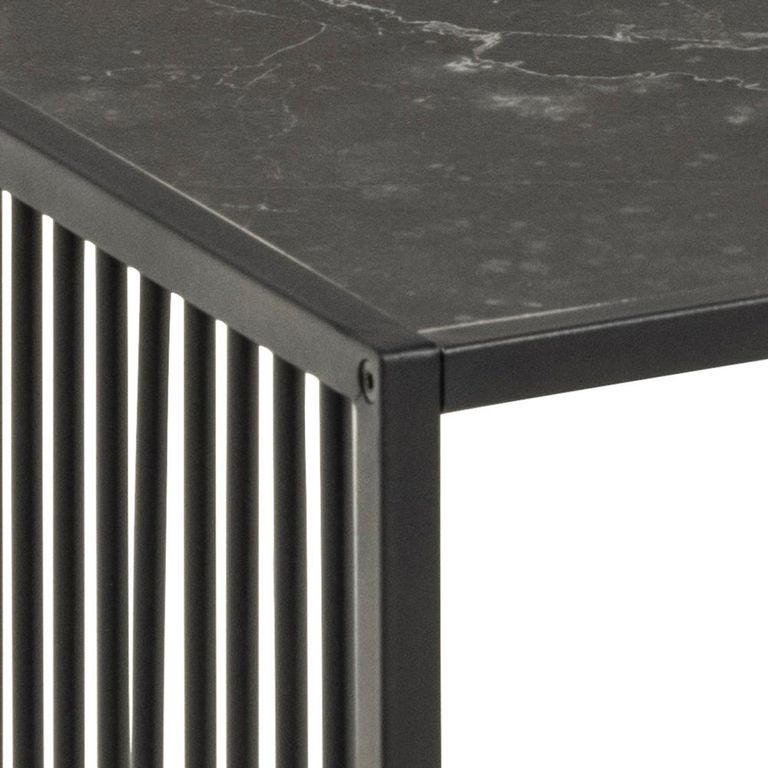 Strington Coffee Table - Black Marble and Glass