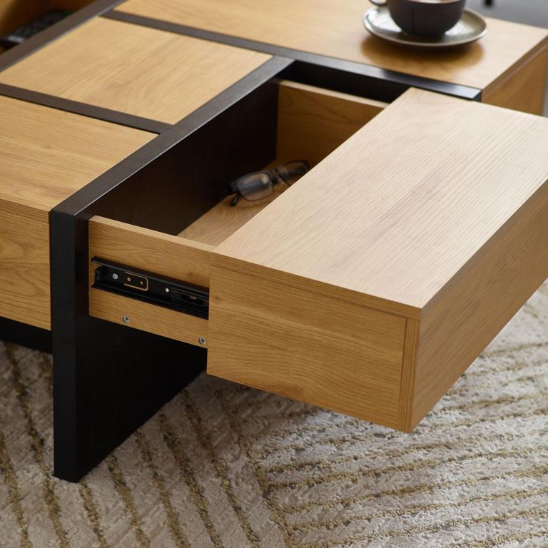 Tahoe Coffee Table - 4 Drawer - Square - Light Oak