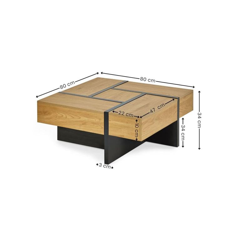 Tahoe Coffee Table - 4 Drawer - Square - Light Oak