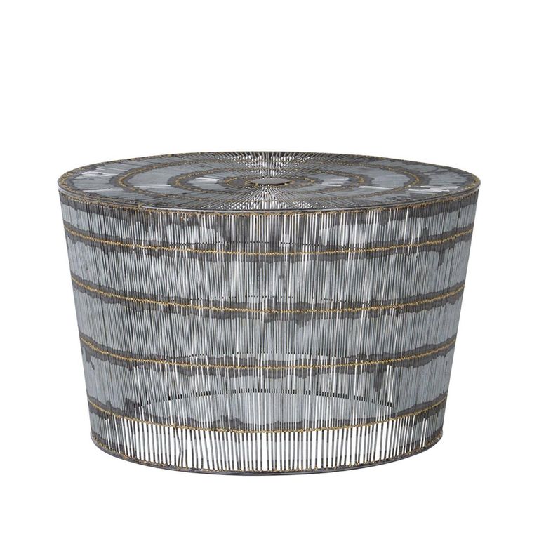 Templar Coffee Table - Round - Silver Wireframe
