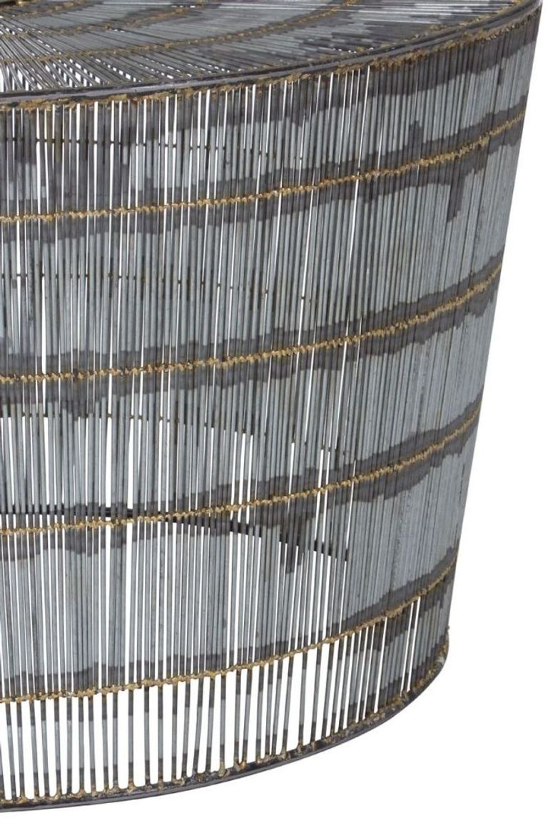 Templar Coffee Table - Round - Silver Wireframe