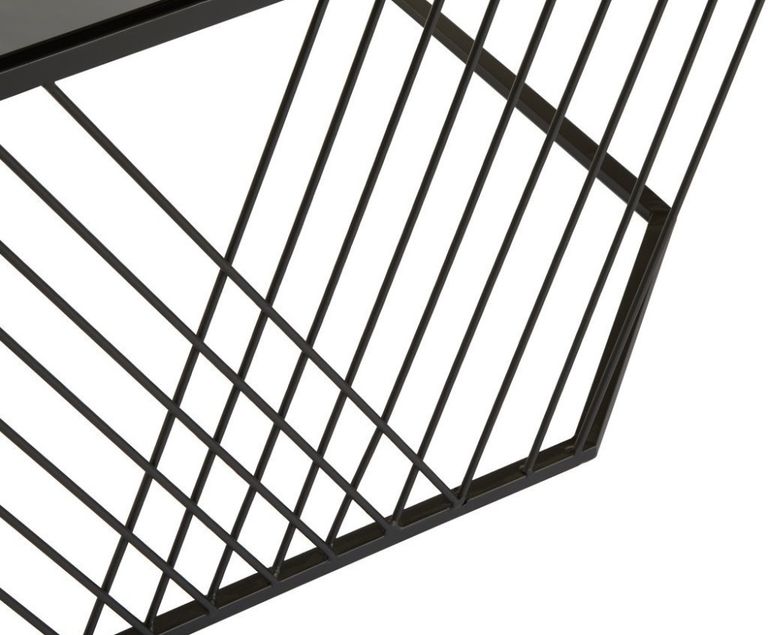 Trento Coffee Table - Glass with Black Metal Base