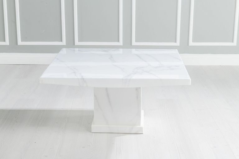 Turin White Marble Square Coffee Table