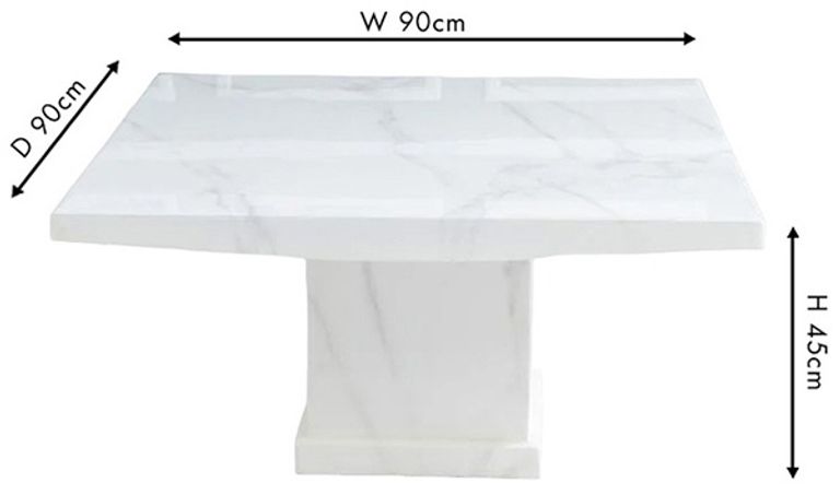 Turin White Marble Square Coffee Table
