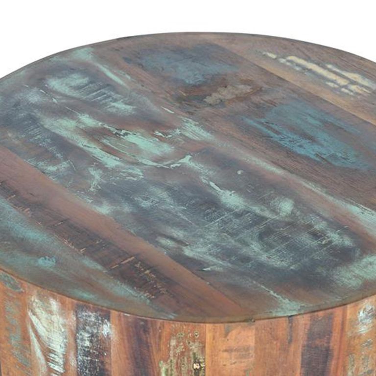 Tyddewi Coffee Table - Recycled Wood - Round