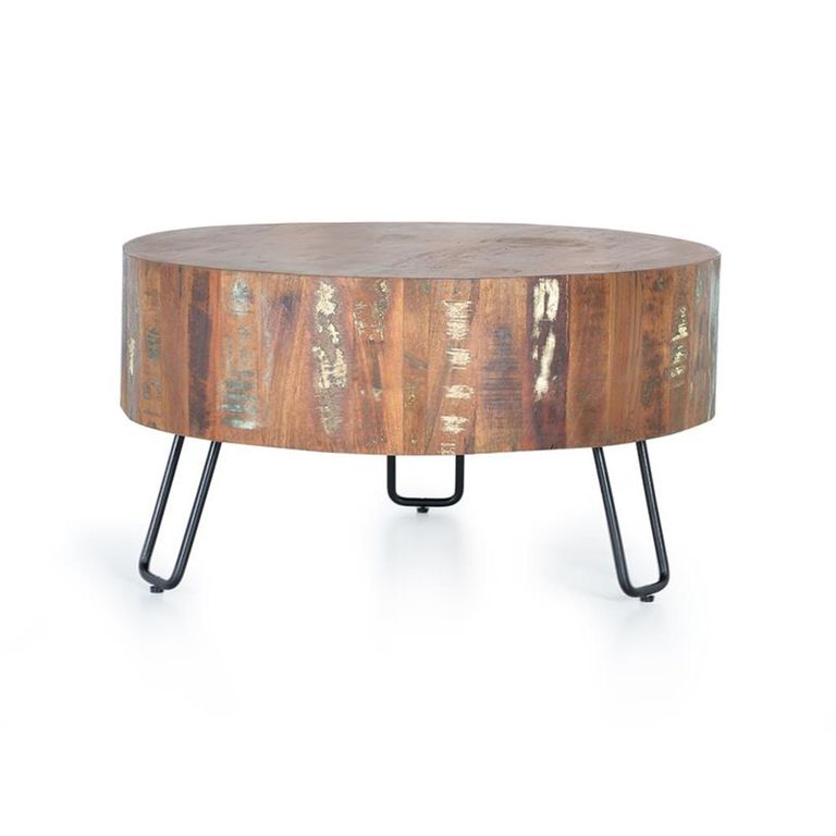 Tyddewi Coffee Table - Recycled Wood - Round