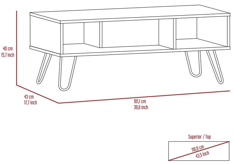 Vegas Grey Coffee Table with Hairpin Legs