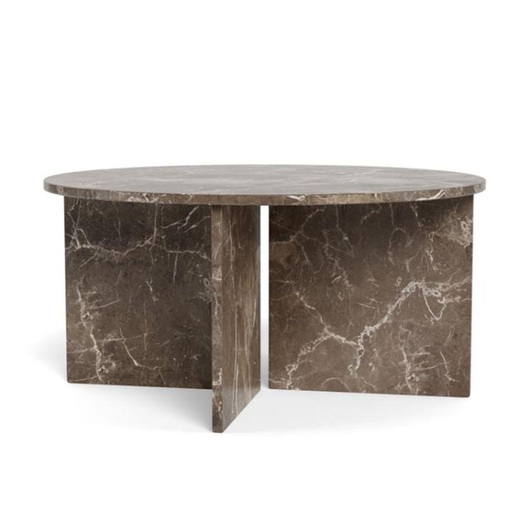 Vega Coffee Table - Round - Brown Marron Marble