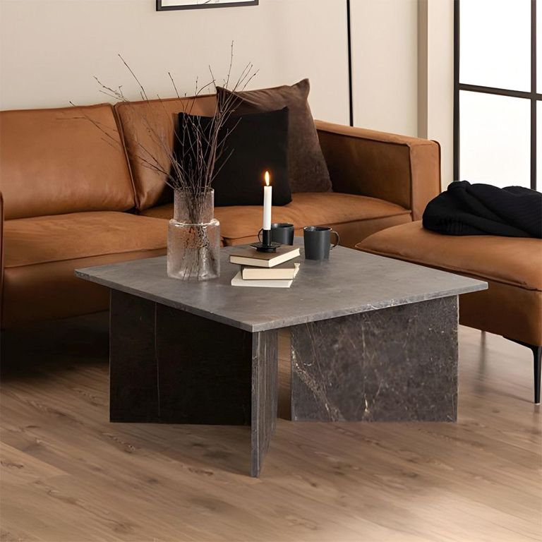Vega Coffee Table - Square - Brown Marron Marble