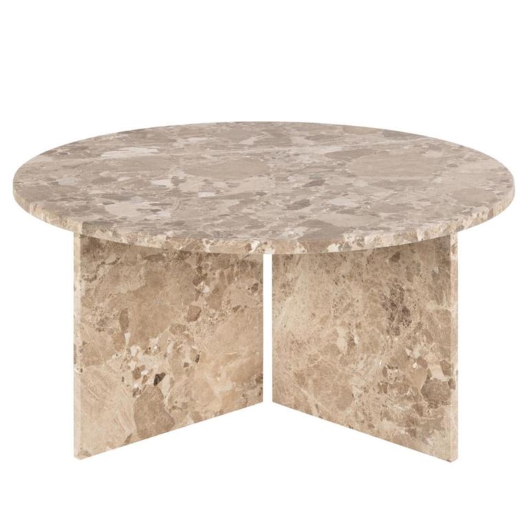 Vega Coffee Table - Round - Latte Brown Marble