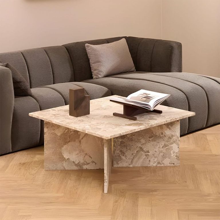 Vega Coffee Table - Square - Latte Brown Marble