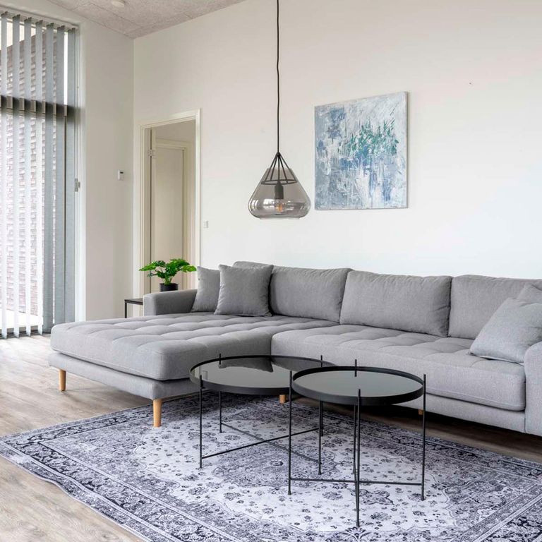 Venezia Coffee Table - Round - Large - Black - Glass and Metal