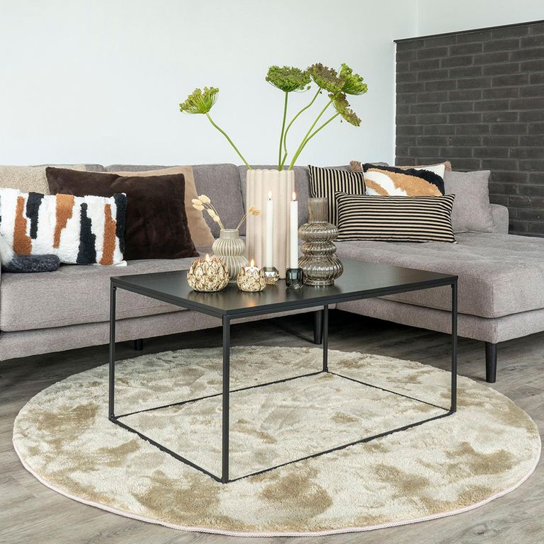 Coffee Table - Black Melamine and Metal