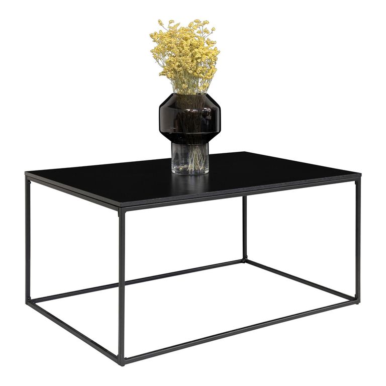 Coffee Table - Black Melamine and Metal