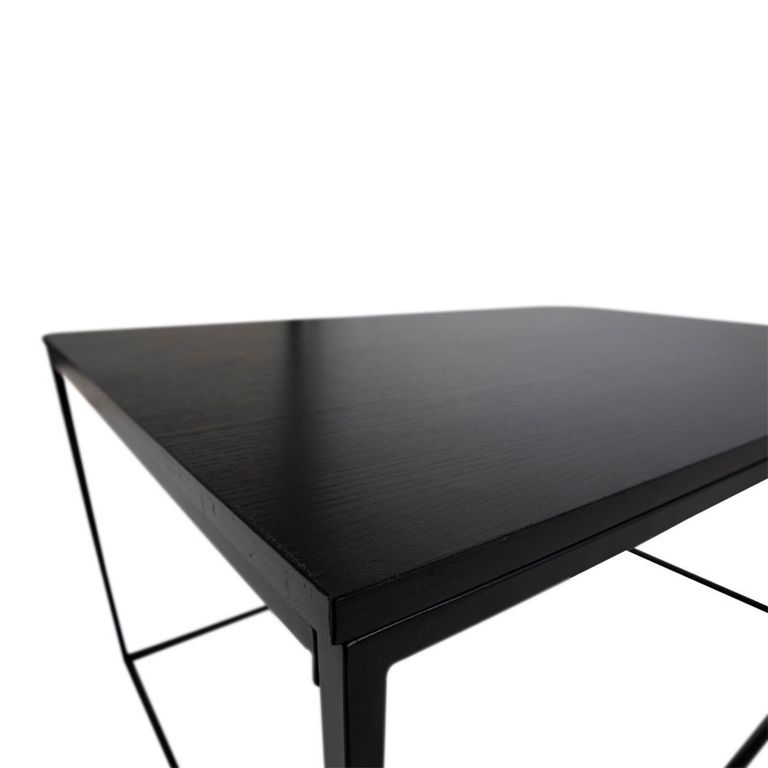 Coffee Table - Black Melamine and Metal