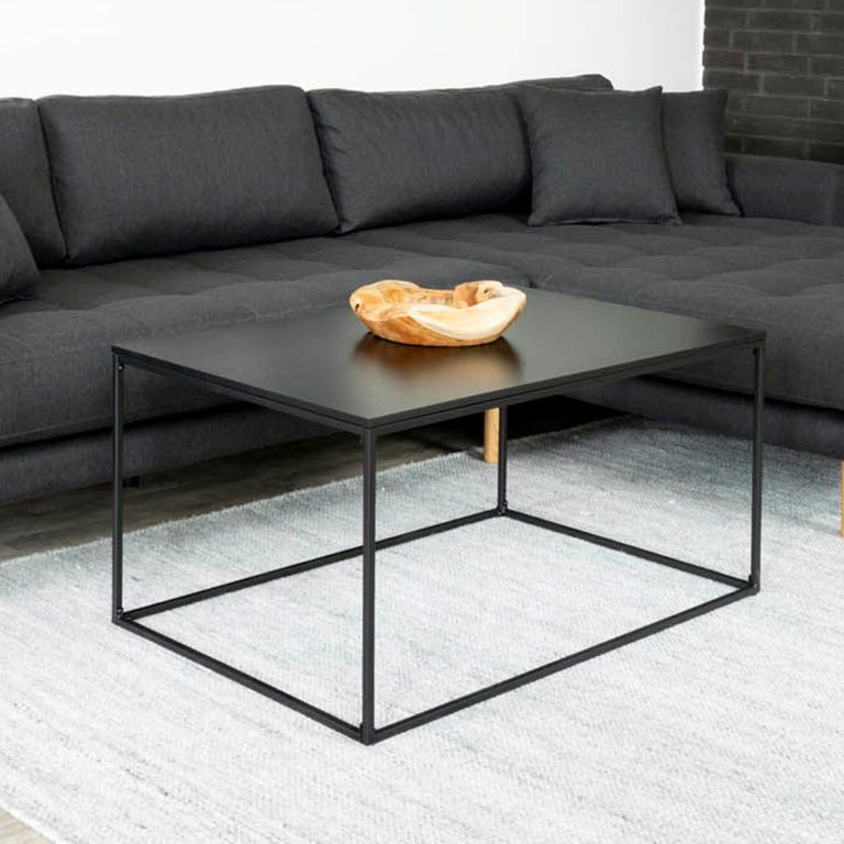 Coffee Table - Black Melamine and Metal