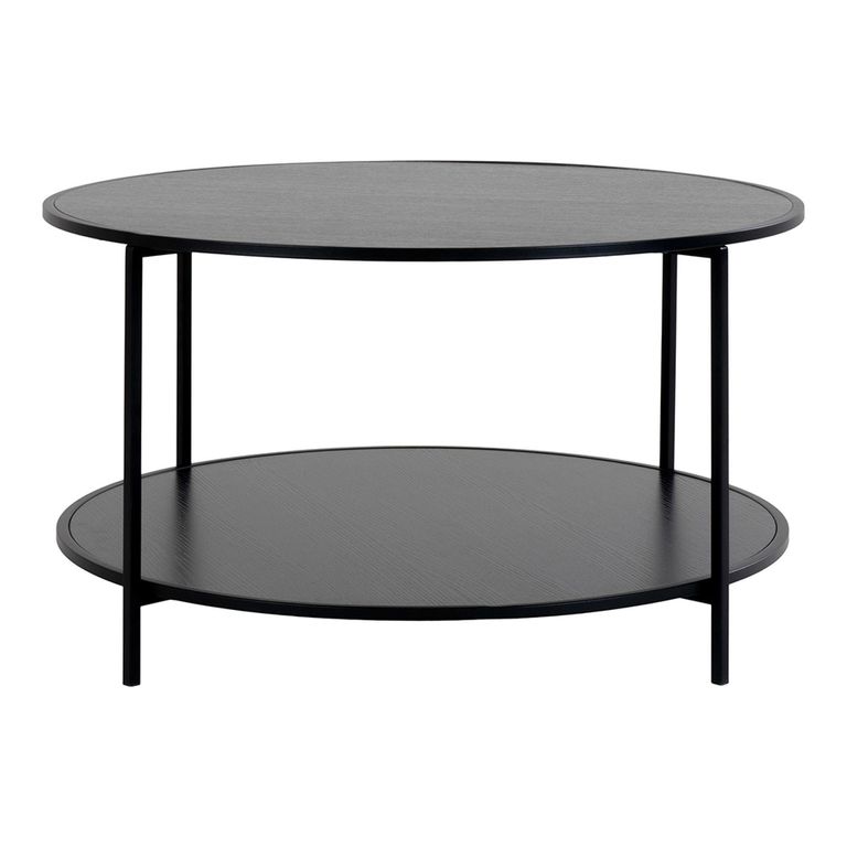 Vita Round Coffee Table - Black Melamine
