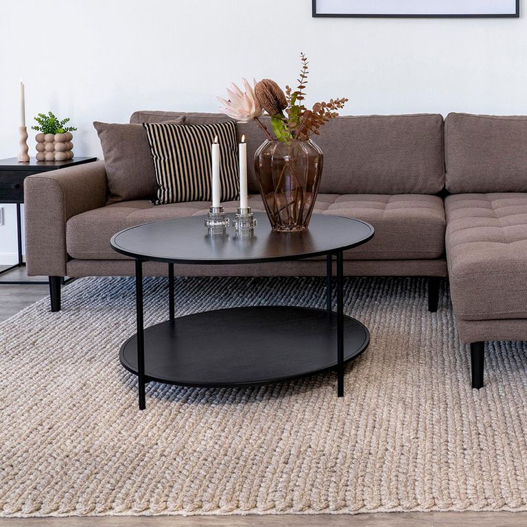 Vita Round Coffee Table - Black Melamine