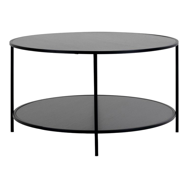Vita Round Coffee Table - Black Melamine