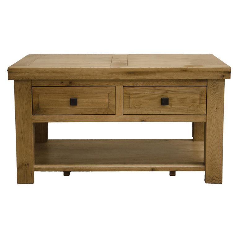 Deluxe Coffee Table - 2 Drawer - Oak