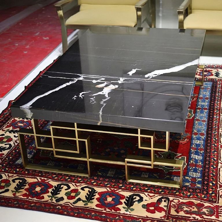 Windows Occasional Table - Marble with Brass Base - Variation Available