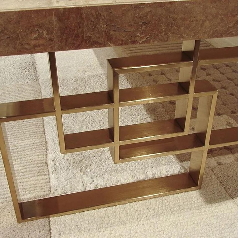 Windows Occasional Table - Marble with Brass Base - Variation Available