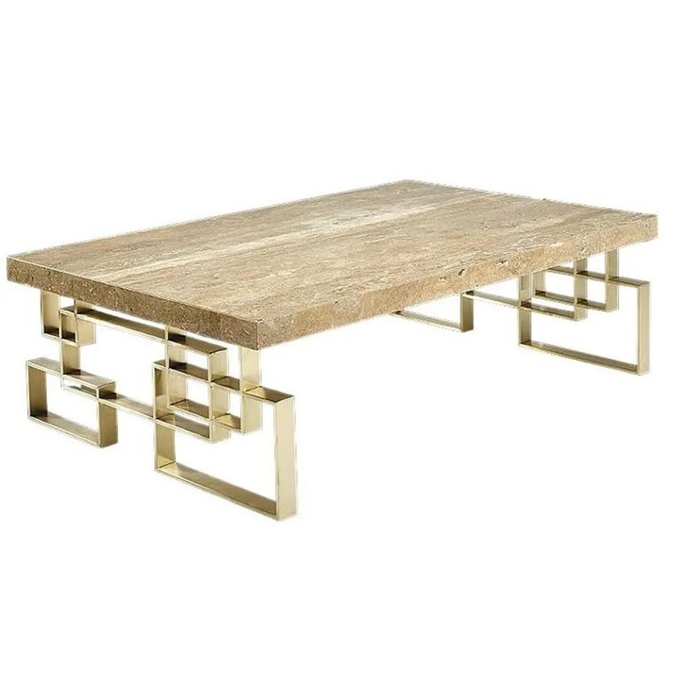 Windows Occasional Table - Marble with Brass Base - Variation Available