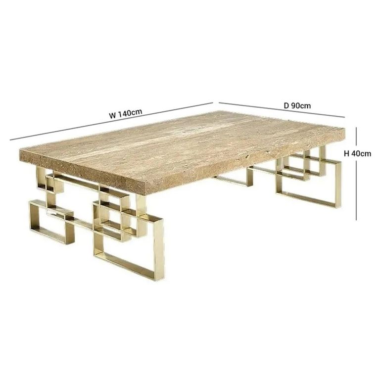 Windows Occasional Table - Marble with Brass Base - Variation Available