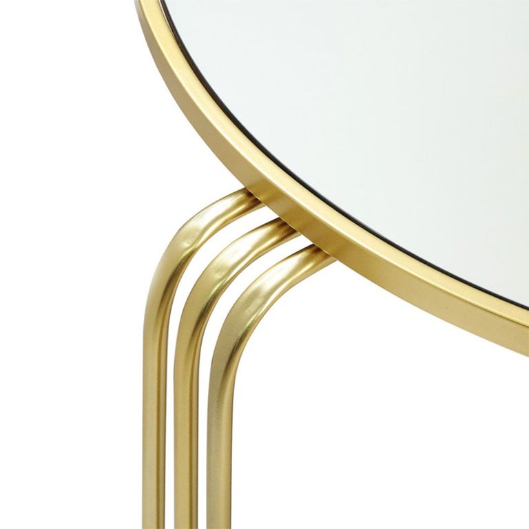 Yuan Coffee Table - Round - Mirrored and Gold Metal