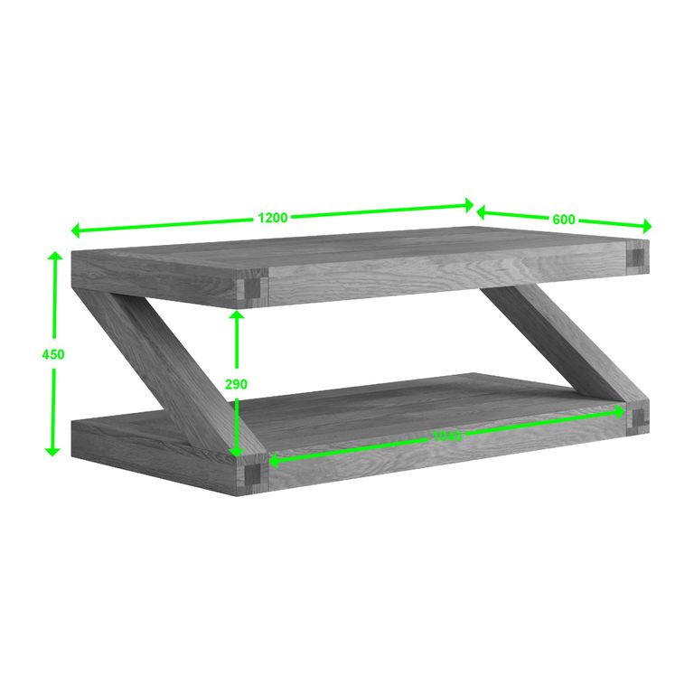 Z Designer Coffee Table - Large - Oak