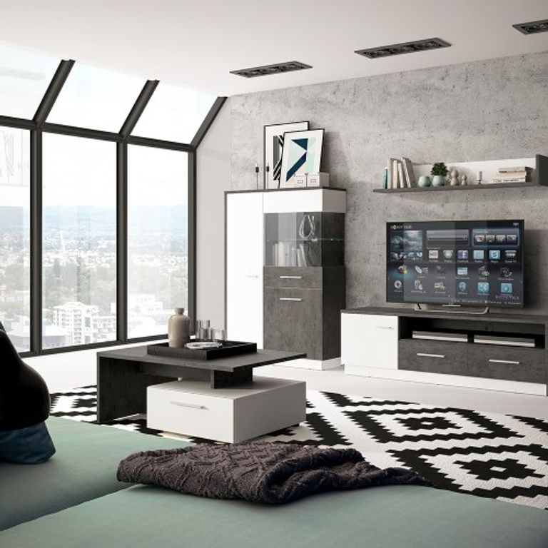 Zingaro Grey and White 2 Drawer Coffee Table