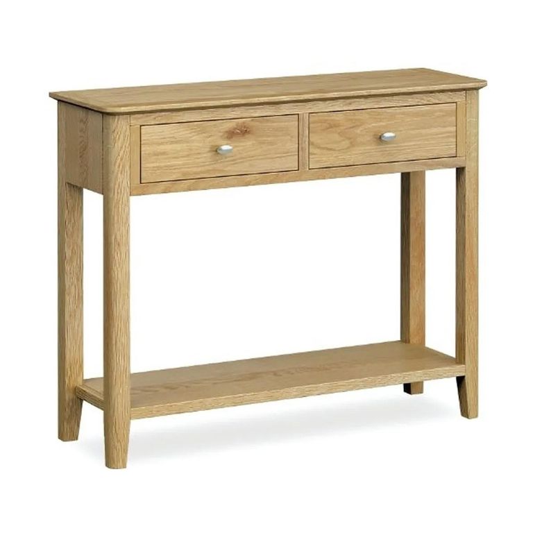 Bath Console Table - 2 Drawer - Oak
