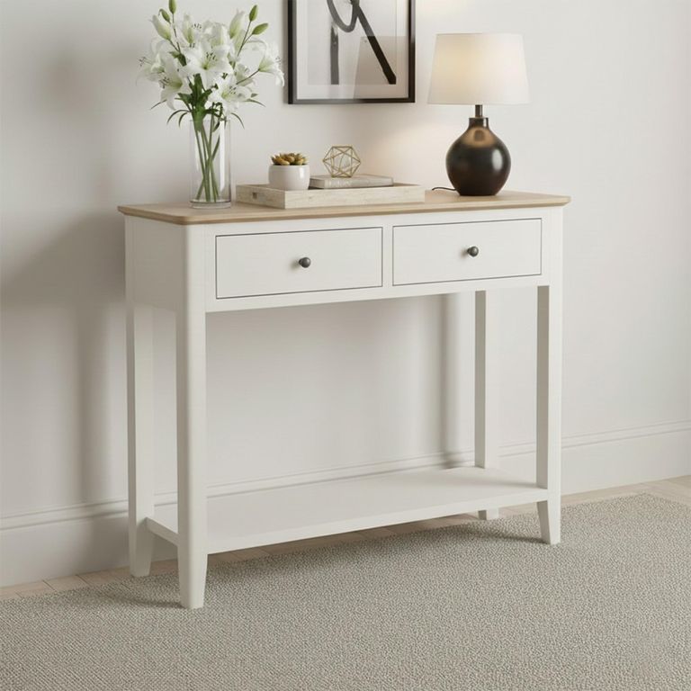 Marlow Console Table - 2 Drawer - White