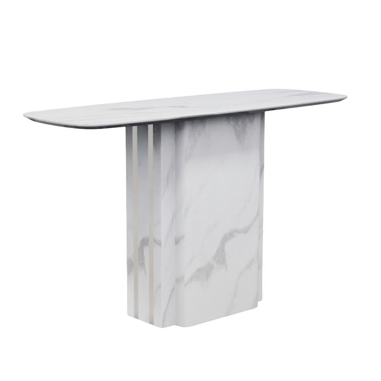 Antonio White Marble Console Table