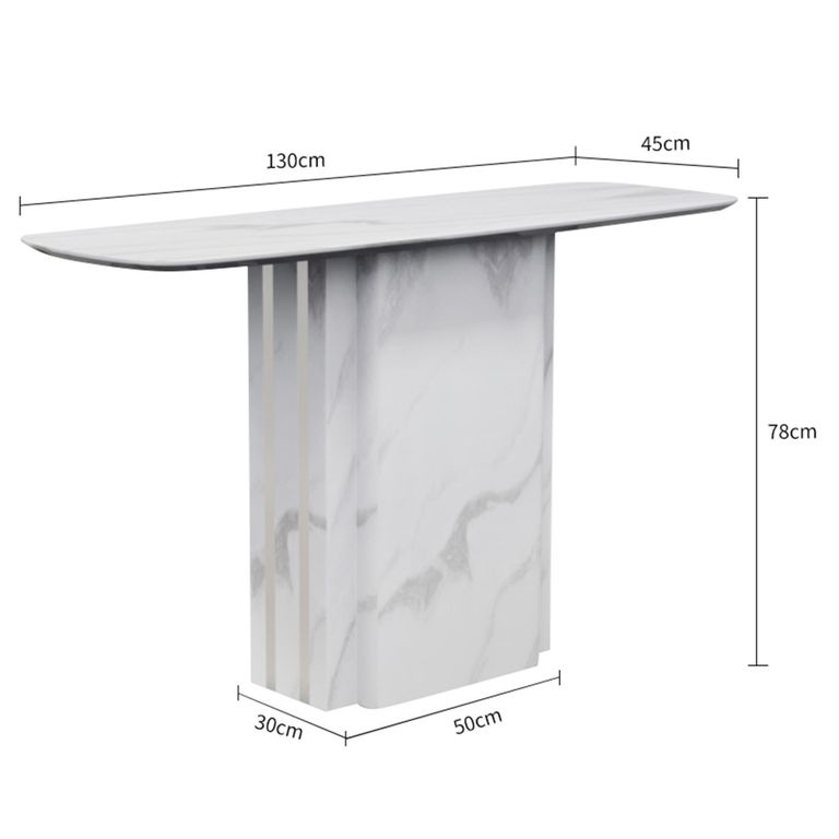 Antonio White Marble Console Table