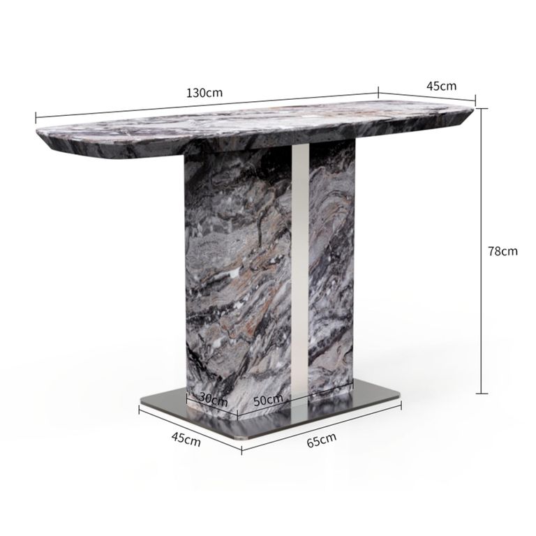 Saronno Grey Marble Console Table