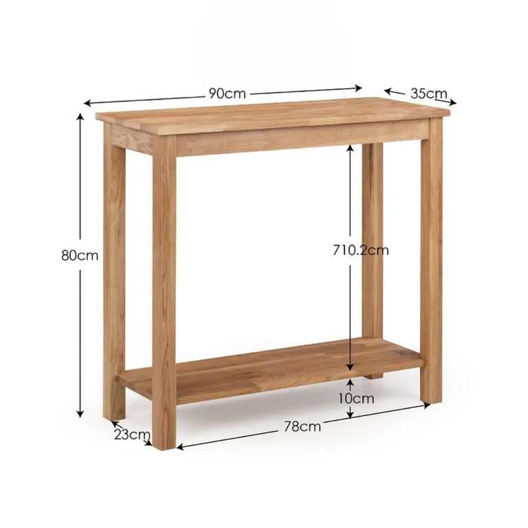 Coxmoor Console Table with Shelf - 90cm - Oak