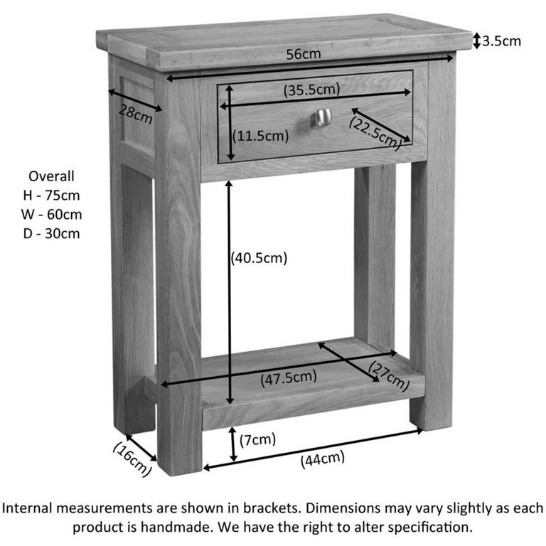 Original Console Table - 1 Drawer - Rustic Oak