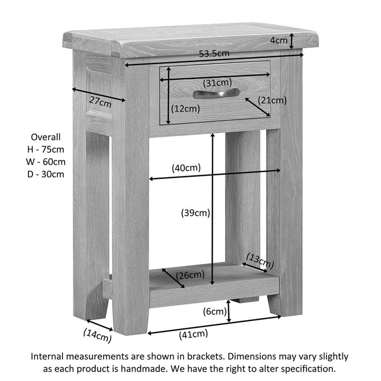 Wilmont Console Table - 1 Drawer - Oak