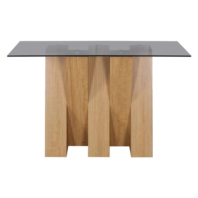 Newton Console Table - Smoked Glass and Oak