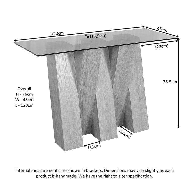 Newton Console Table - Smoked Glass and Oak
