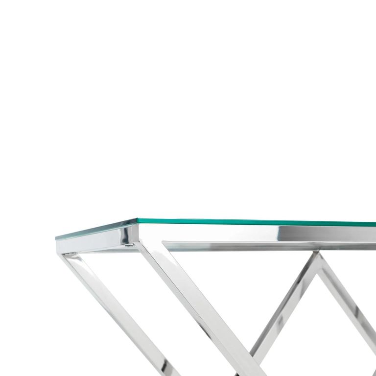 Biarritz Glass and Chrome Console Table - 120cm