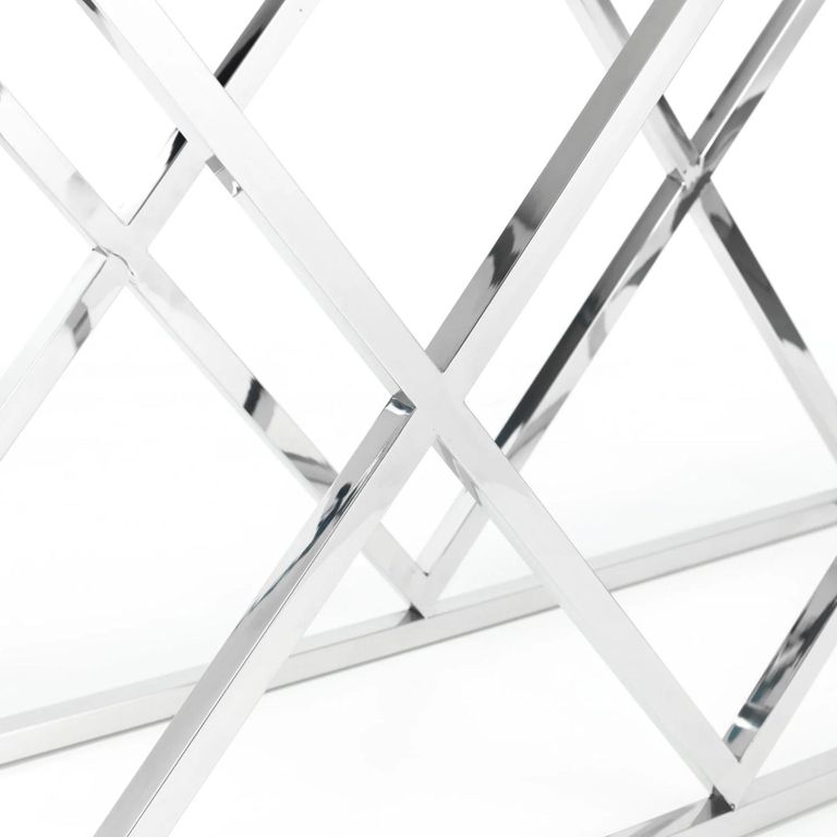 Biarritz Glass and Chrome Console Table - 120cm