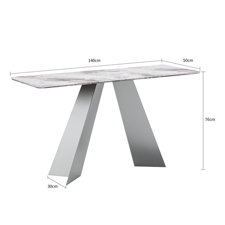 Taurus Beige Marble Console Table with Dark Grey Base