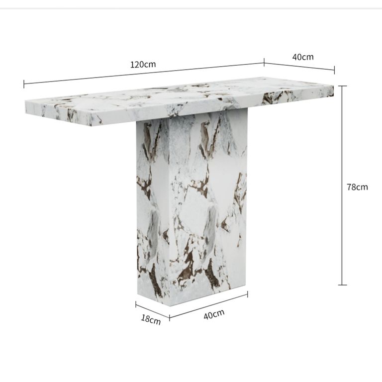 Viola White Marble Console Table