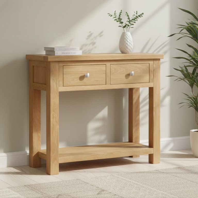 Appleby Console Table - 2 Drawer - Small - Oak